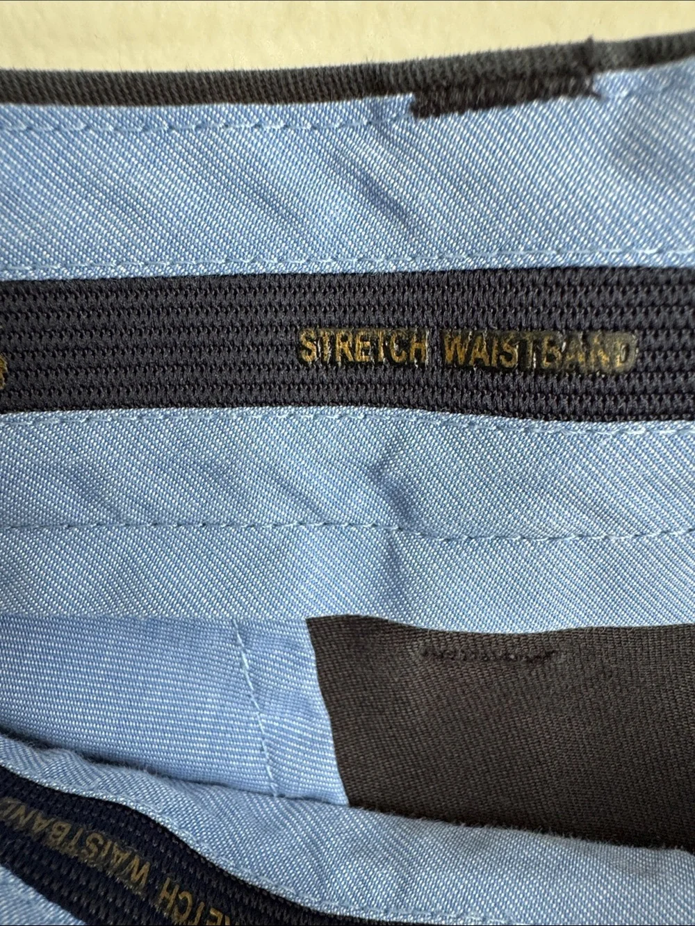 Brooks Brothers Advantage Chino Stretch Clark Fit Men’s Navy Pants W34 L32 cotto
